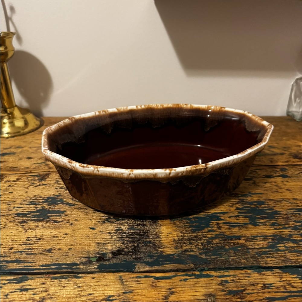 Mccoy Brown Glazed Oval Oven-Proof Ceramic Dish